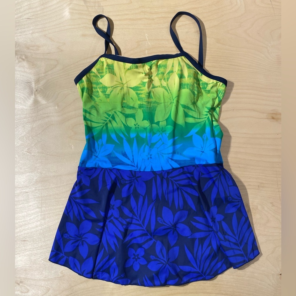 Islander Swim One Piece - Green and Blue Floral 18 (OT)